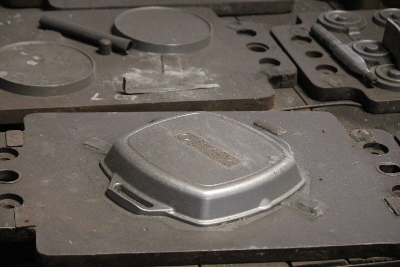 Cast iron cookware fresh from the mould
